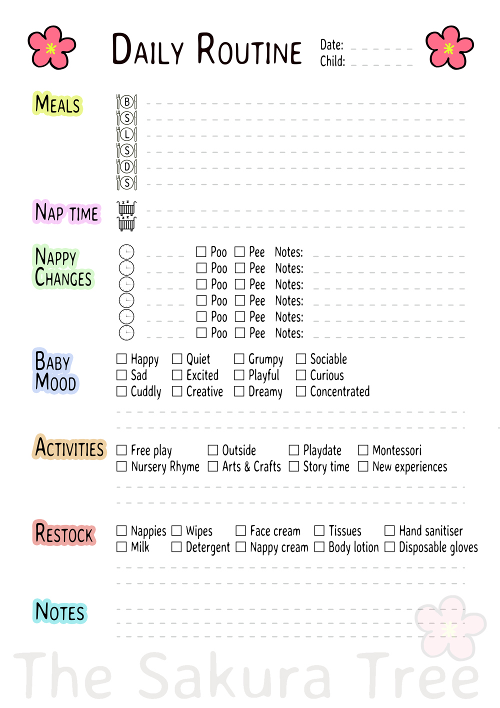 daily schedule printable